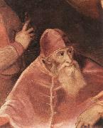 TIZIANO Vecellio Pope Paul III with his Nephews Alessandro and Ottavio Farnese (detail) art oil painting on canvas
